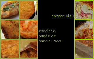 lien recette cordon bleu et escalope de porc ou de veau